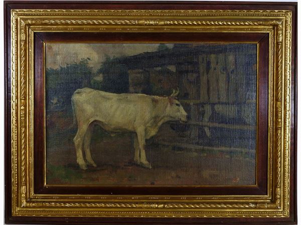 Ruggero Panerai - Landscape with View of Stable and Ox