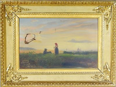 Paesaggio Campestre con Figure e Veduta di Firenze sullo Sfondo