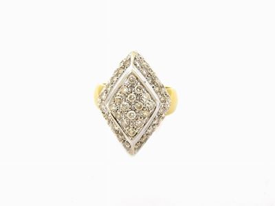 Anello in Oro Giallo e Bianco con Diamanti