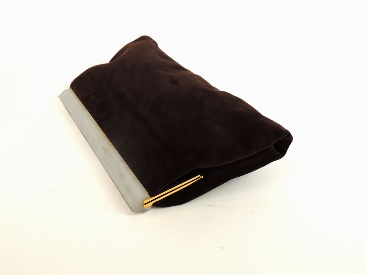 Borsa Pochette in Camoscio Marrone