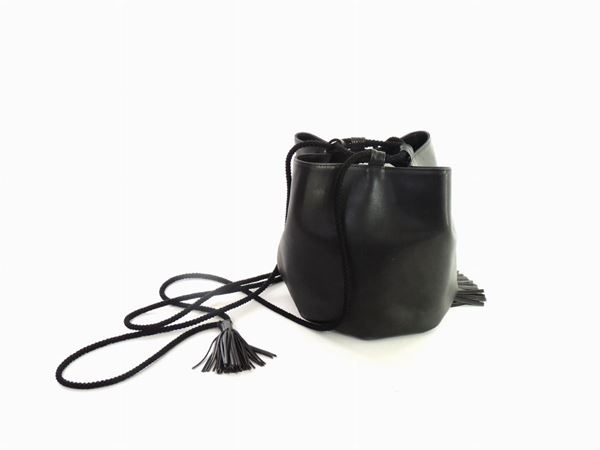 Black leather shoulder bag, Nazareno Gabrielli