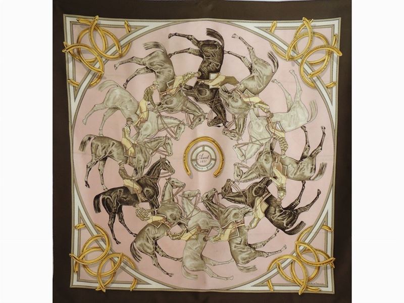Foulard Carrè in Seta "la Ronde Des Jockeys-ascot 1831", Hermés