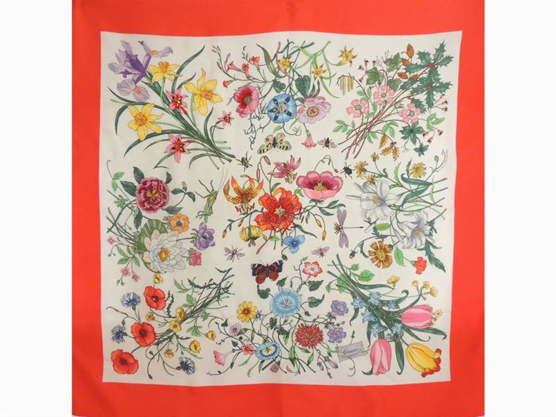 Foulard in Seta "flora", Gucci
