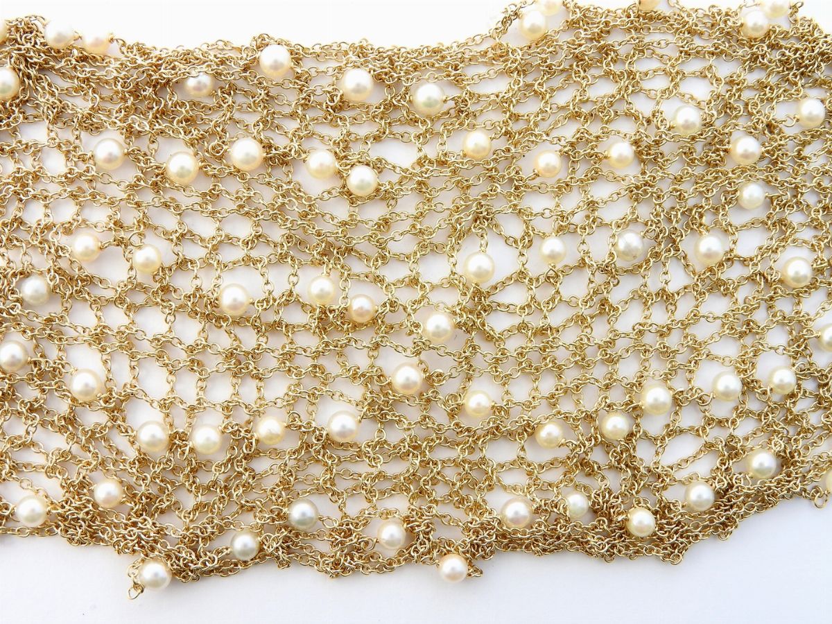 Bracciale Unoaerre in Oro Giallo e Perle Coltivate Akoya