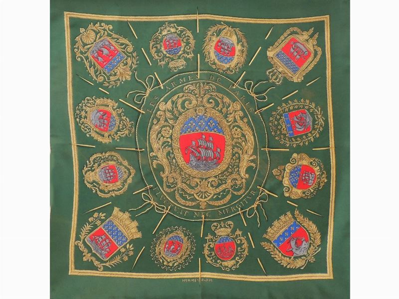 Foulard Carrè in Seta "les Armes De Paris", Hermés