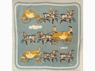 Foulard Carrè in Seta "coach & Saddle", Hermés