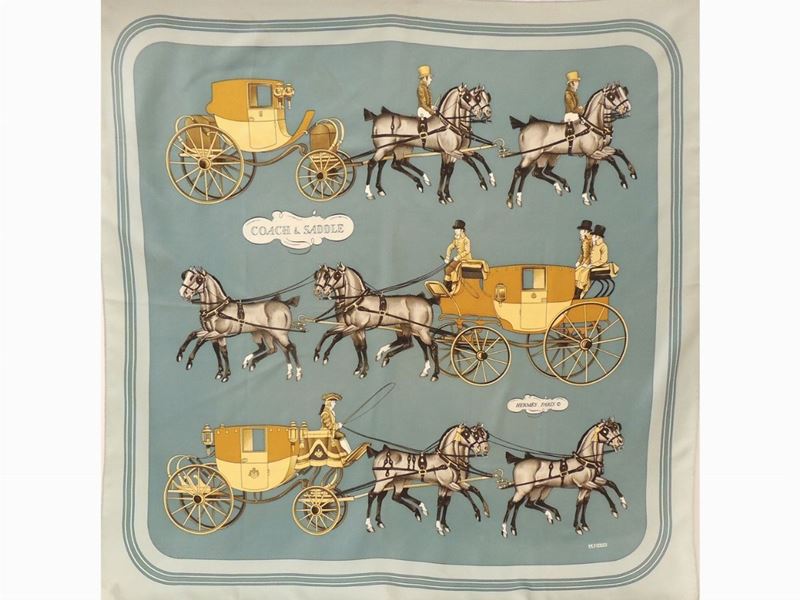 Foulard Carrè in Seta "coach & Saddle", Hermés
