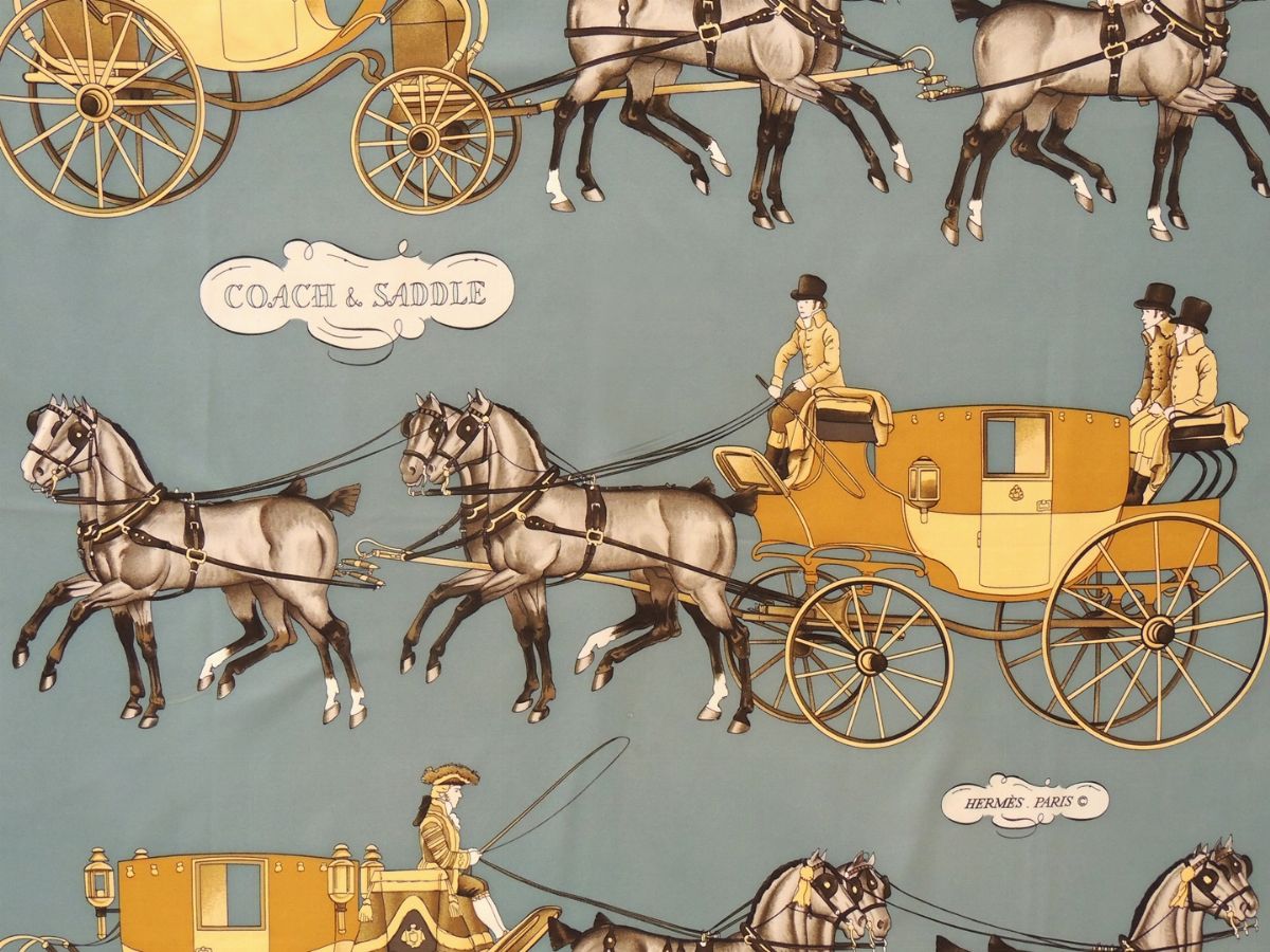 Foulard Carrè in Seta "coach & Saddle", Hermés