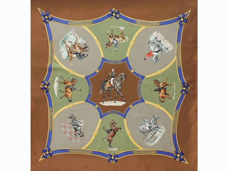 Foulard Carrè in Seta "ecole Francaise D'equitation", Hermés