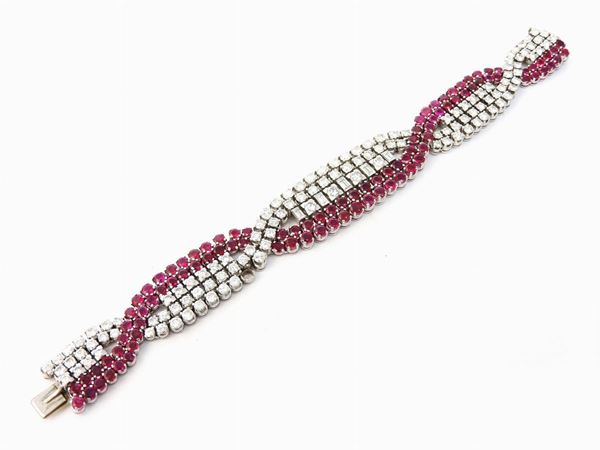 Platinum Frascarolo & C bracelet with diamonds and rubies
