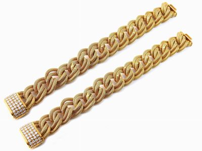 Coppia di Bracciali Componibili Gemma Gioielli in Oro Giallo con Diamanti