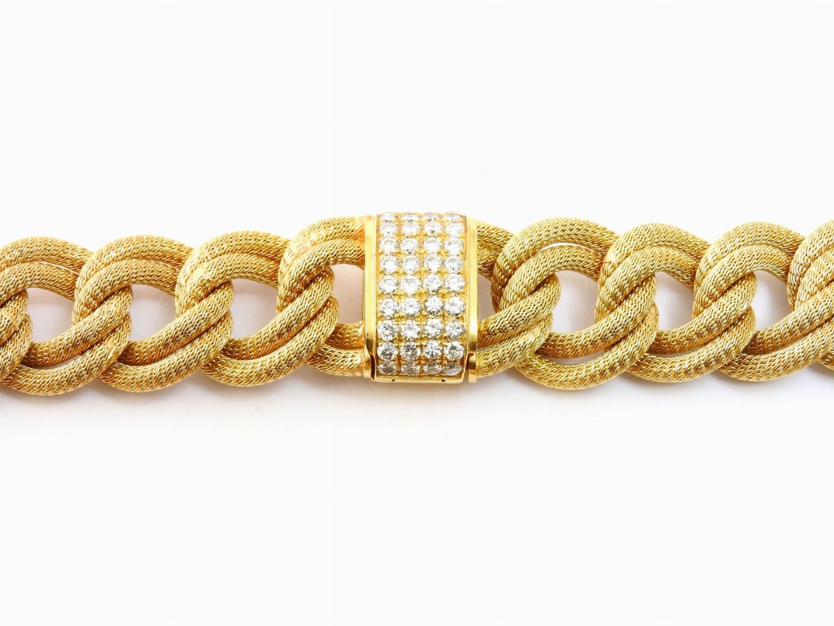 Coppia di Bracciali Componibili Gemma Gioielli in Oro Giallo con Diamanti