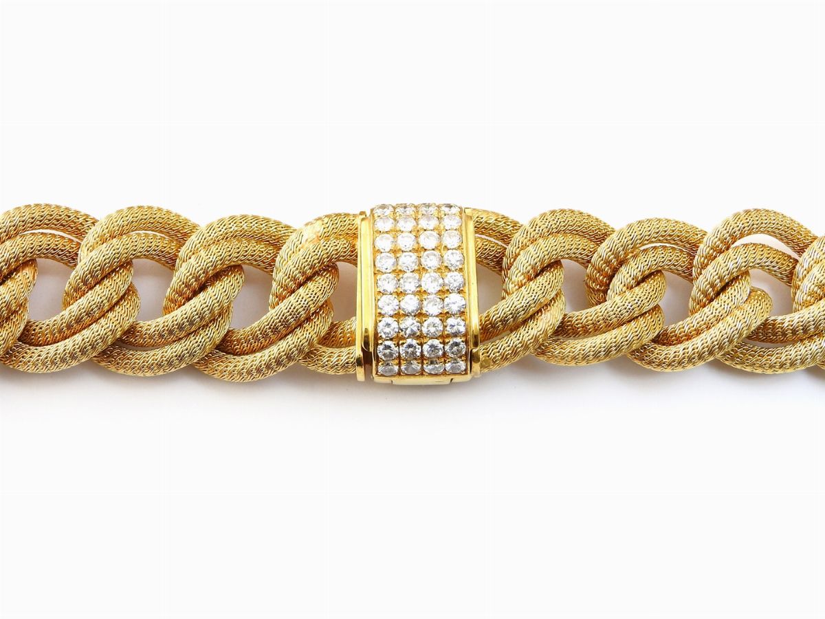 Coppia di Bracciali Componibili Gemma Gioielli in Oro Giallo con Diamanti