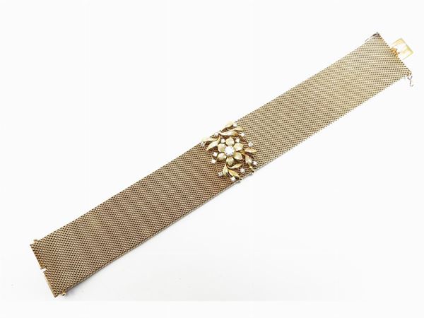 Bracciale in oro giallo Marchisio con piastra decorativa applicabile con diamanti