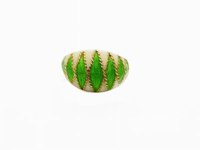 Anello in Oro Giallo con Smalti Multicolori