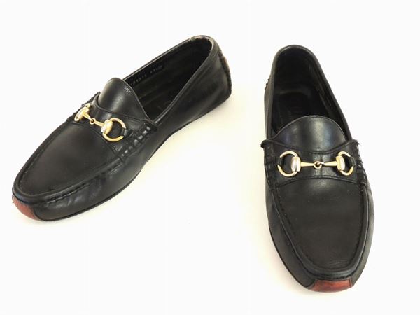 Black and brown leather man shoes, Gucci