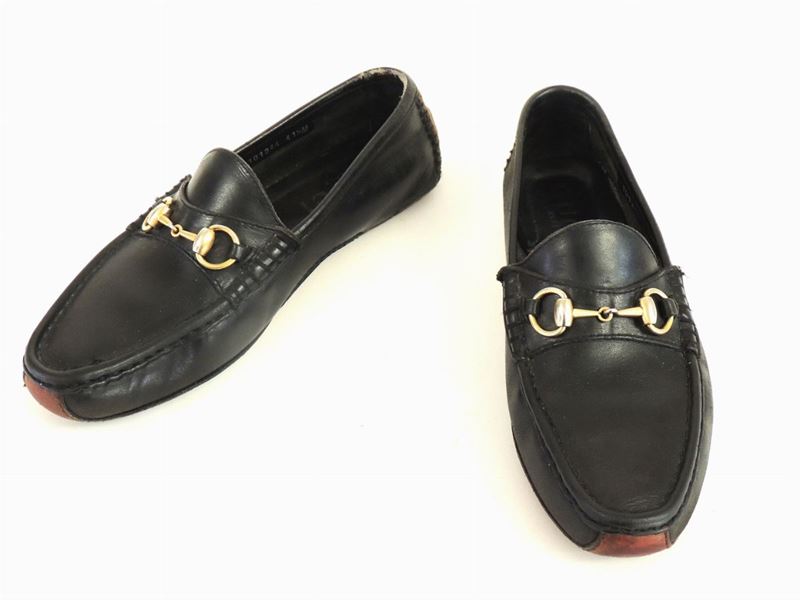 Paio di Mocassini da Uomo in Pelle Nera e Marrone, Gucci