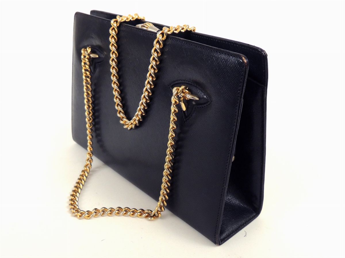 Borsa a Mano in Pelle Blu, Gucci