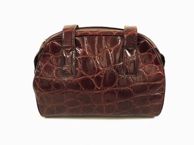Borsa a Spalla in Coccodrillo Marrone, Prada