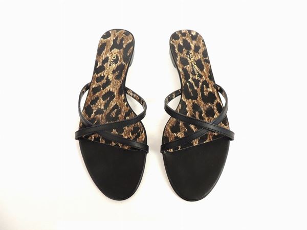 Black leather sandal, Dolce & Gabbana