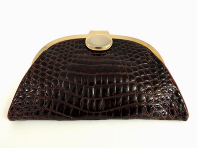 Pochette in Coccodrillo Marrone