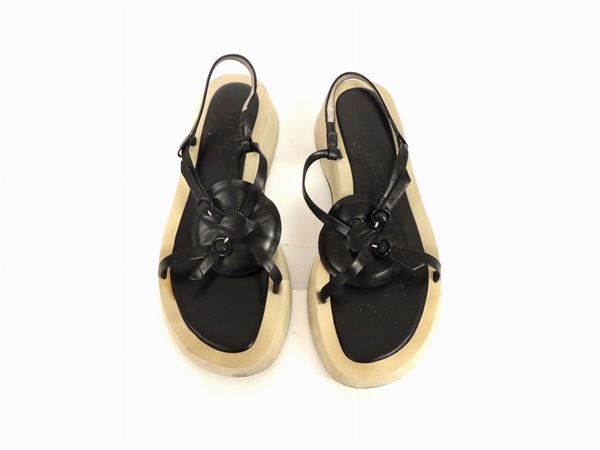 Black leather sandal, Jil Sander