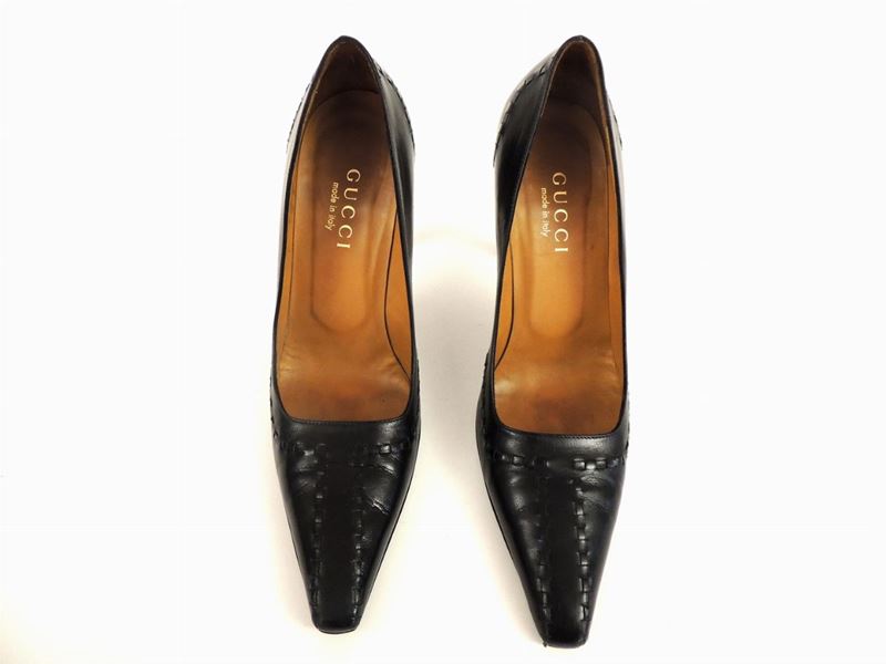 Décolleté in Pelle Nera, Gucci