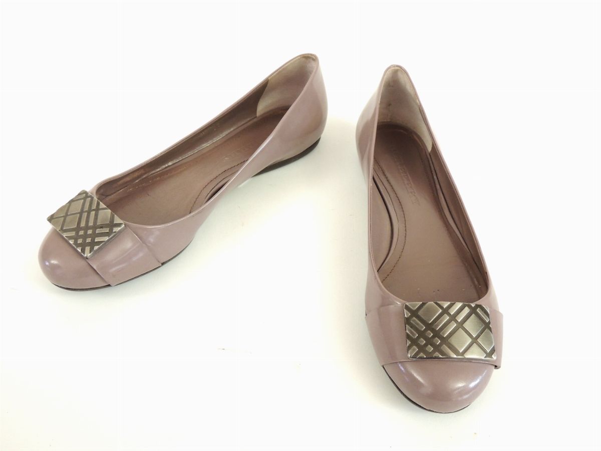 Paio di Ballerine in Pelle Rosa, Burberry