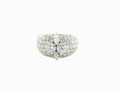 Anello a Fascia in Oro Bianco con Diamanti