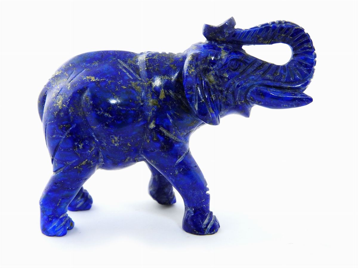 Scultura Animalier Cinese in Lapislazzuli