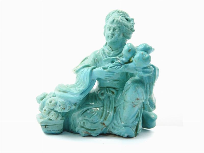Scultura Cinese in Turchese