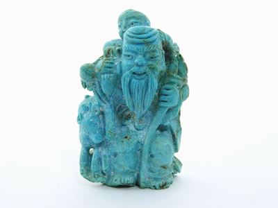 Scultura Cinese in Turchese