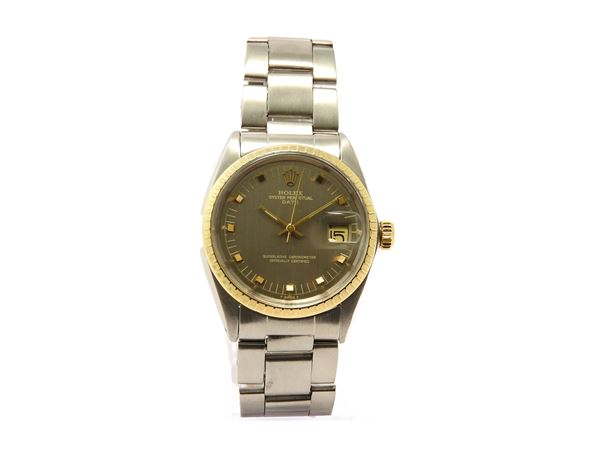 Yellow gold and stainless steel Rolex Oyster Perpetual Date model gentlemen wristwatch