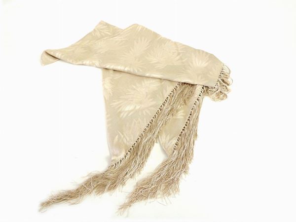 Ivory silk shawl, Salvatore Ferragamo