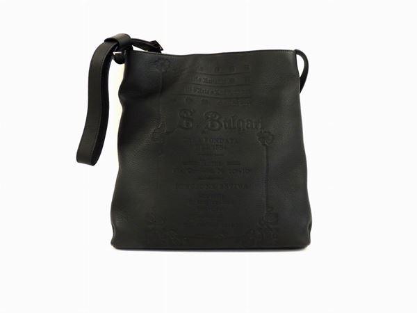Black leather shoulder bag, Bulgari