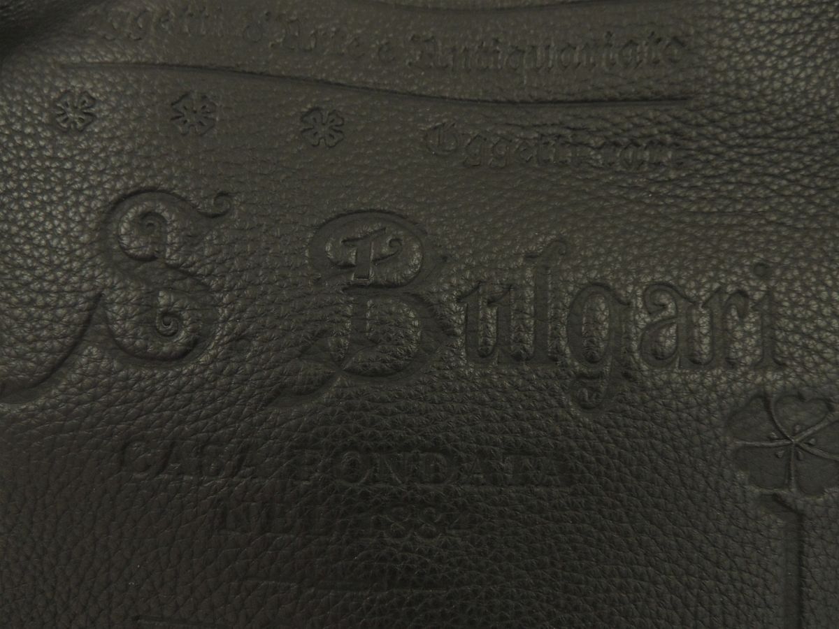 Borsa a Tracolla in Pelle Nera Stampata, Bulgari