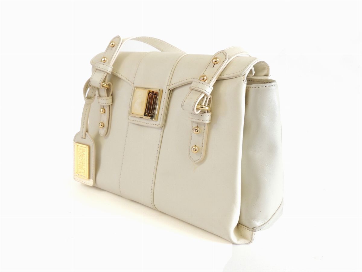 Borsa a Mano in Pelle Bianca, Badgley Mischka