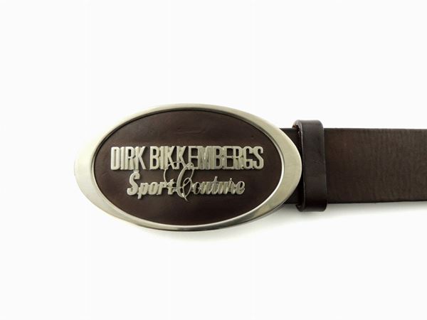 Brown leather belt, Dirk Bikkembergs