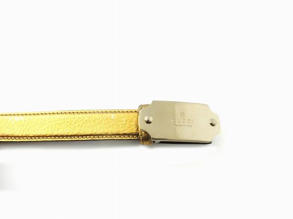 Golden leather belt, Gucci