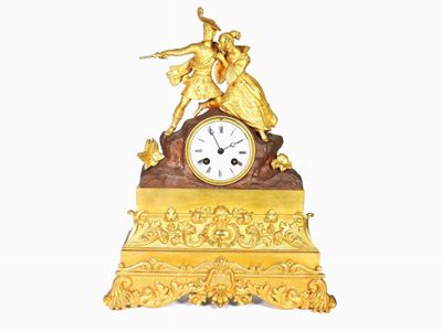 Orologio da Camino in Bronzo Dorato