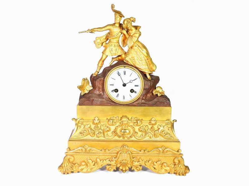 Orologio da Camino in Bronzo Dorato