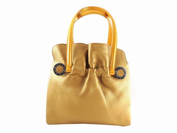 Golden leather handbag, Bulgari