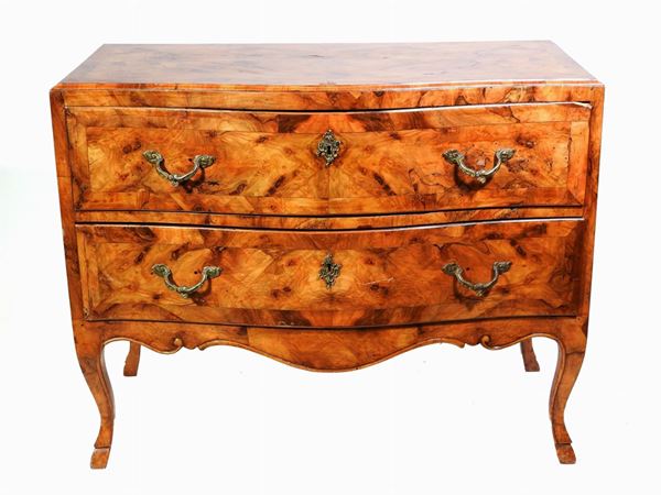 A Burr Olive Veneered Chest of Drawers