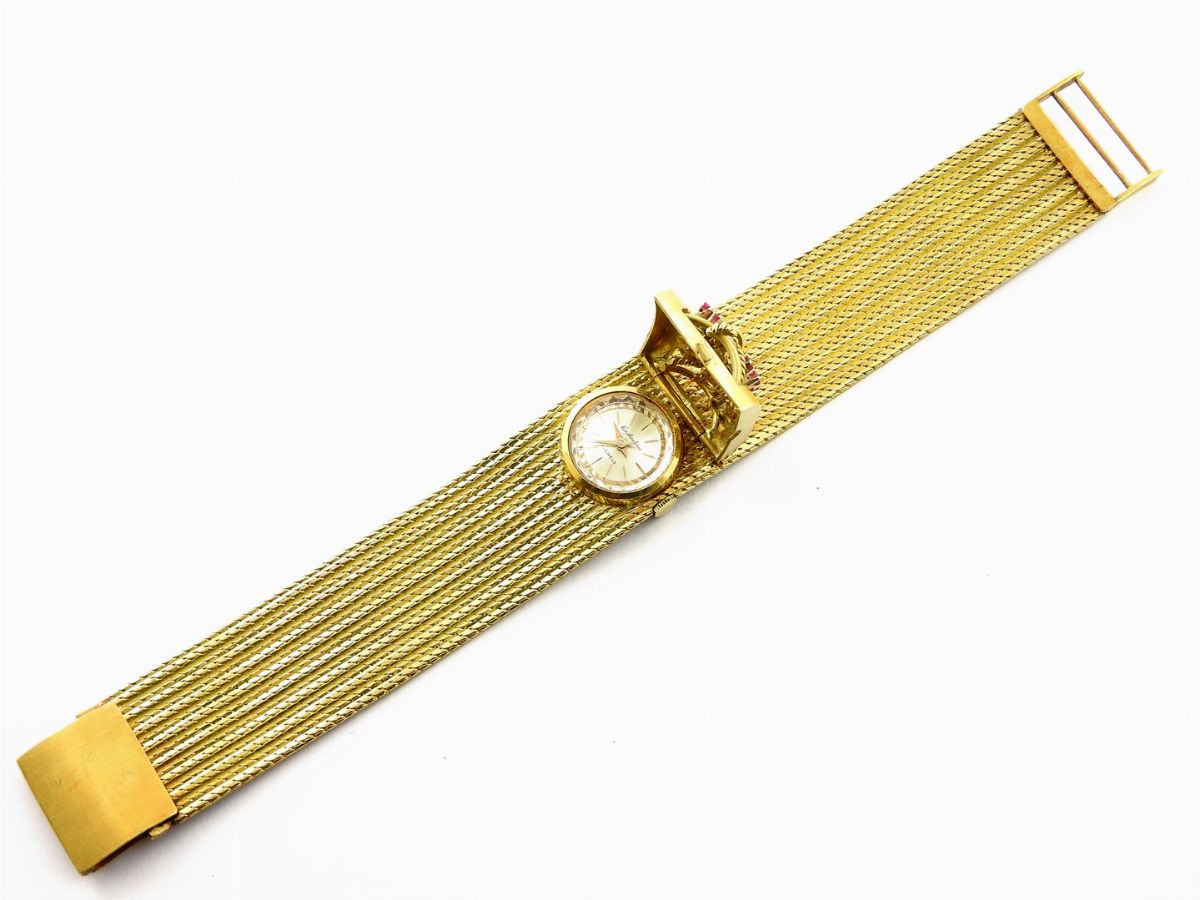 Bracciale Orologio Constantine per Donna in Oro Giallo e Rubini