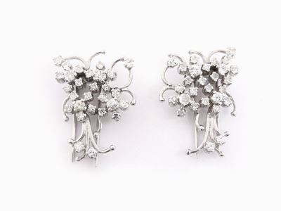 Coppia di Spille in Platino e Diamanti