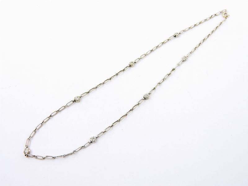 Catenina in Oro Bianco con Diamanti