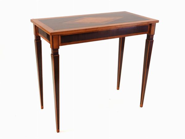 A Pair of Rosewood and Walnut Veneered Tables