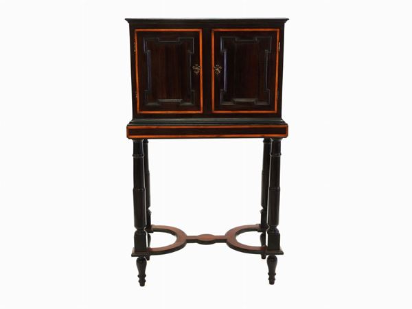 A Rosewood and Cherrywood Coin Cabinet