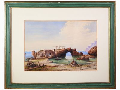 Paesaggio Marino con Personaggi