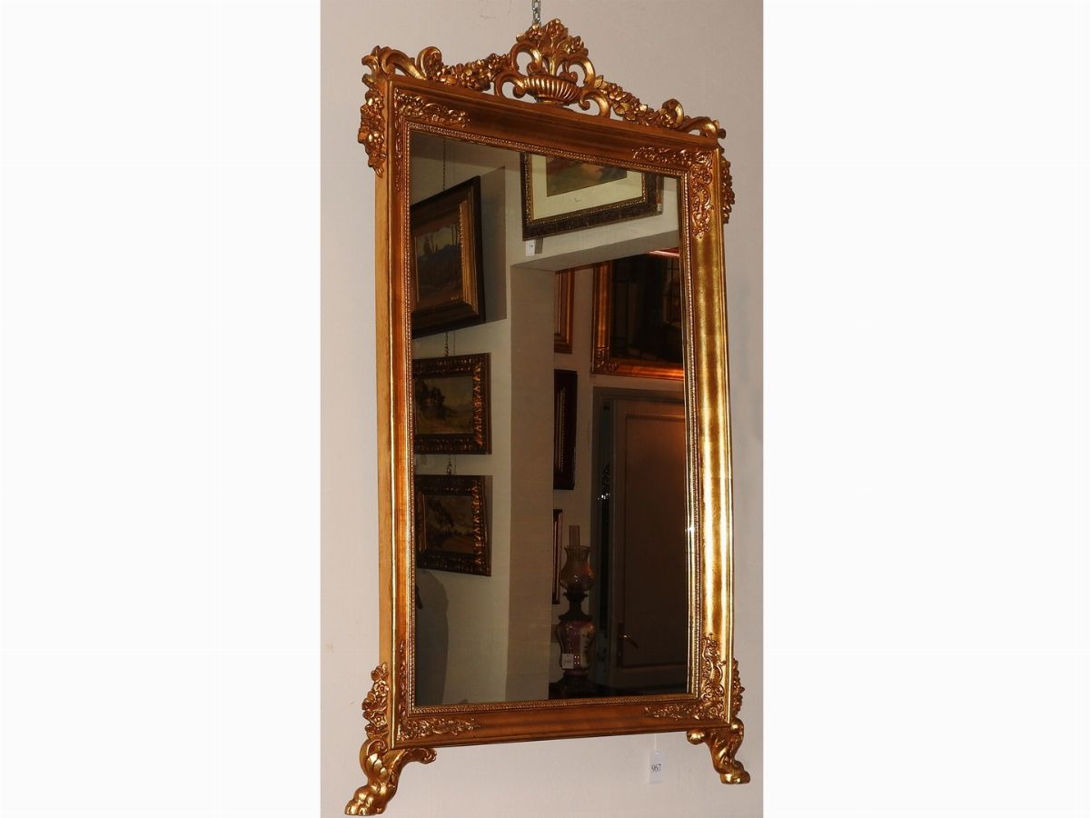 Specchiera in Legno e Pastiglia Dorata